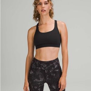Black Lululemon Energy Bra Adjustable *Medium Support, B–D Cups, Size 6